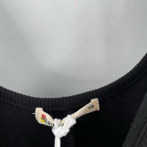 MARINE LAYER Lexi Rib Leah Dress Extra Small Black Ribbed One Bow Shoulder NWT - Picture 3 of 12